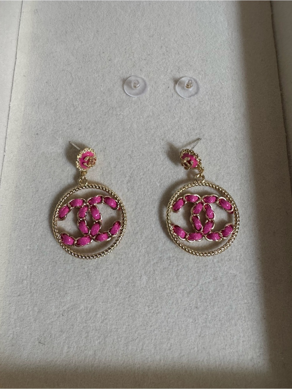 Pink & gold earrings